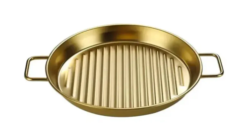 تابه گریل طلایی دسته دار